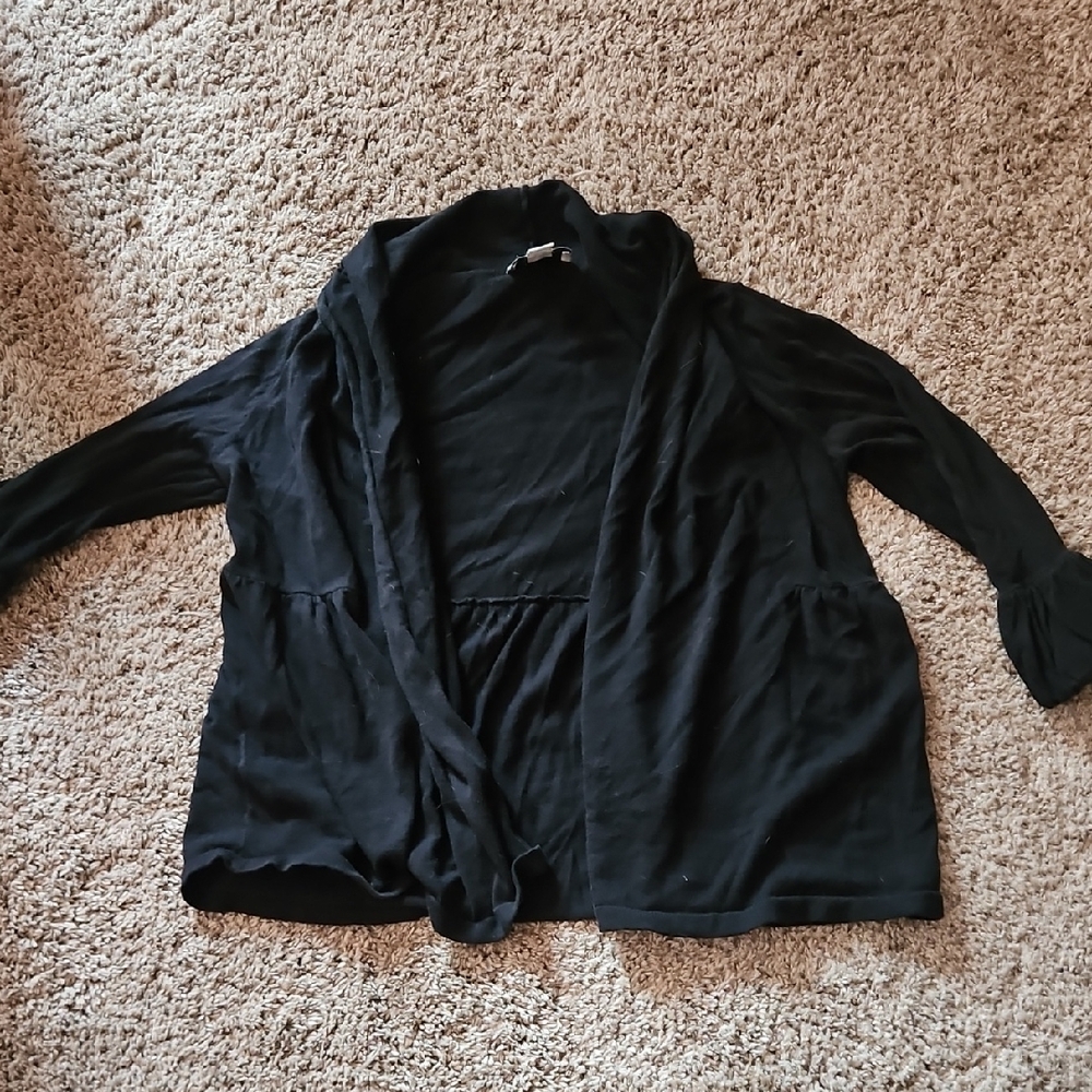 LOFT Black Open-Front Cardigan